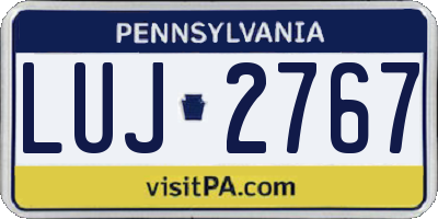PA license plate LUJ2767