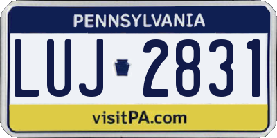 PA license plate LUJ2831