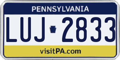 PA license plate LUJ2833