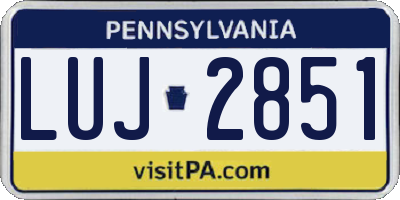 PA license plate LUJ2851