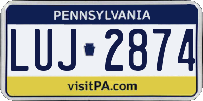 PA license plate LUJ2874