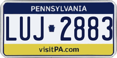 PA license plate LUJ2883
