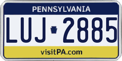 PA license plate LUJ2885