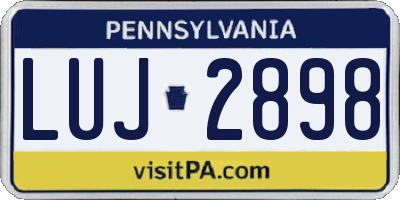PA license plate LUJ2898