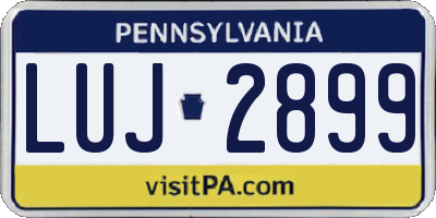 PA license plate LUJ2899