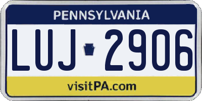 PA license plate LUJ2906