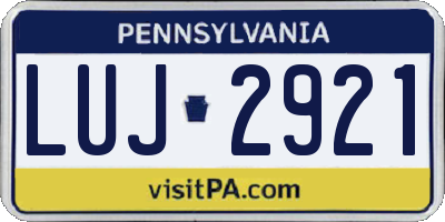PA license plate LUJ2921