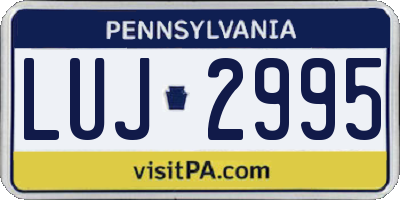 PA license plate LUJ2995