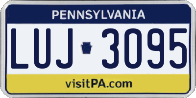 PA license plate LUJ3095