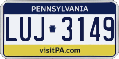 PA license plate LUJ3149