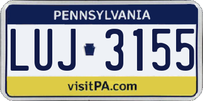 PA license plate LUJ3155