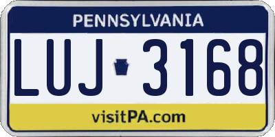 PA license plate LUJ3168