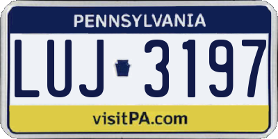 PA license plate LUJ3197