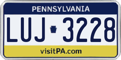 PA license plate LUJ3228
