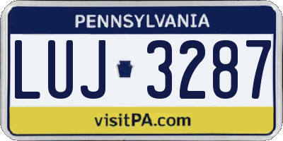 PA license plate LUJ3287
