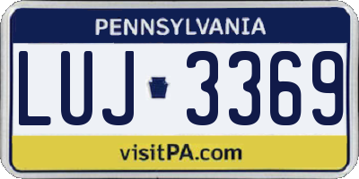 PA license plate LUJ3369