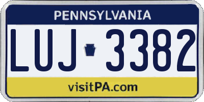 PA license plate LUJ3382