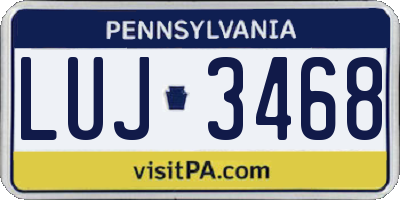 PA license plate LUJ3468