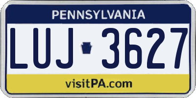 PA license plate LUJ3627