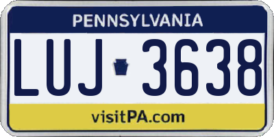 PA license plate LUJ3638