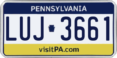 PA license plate LUJ3661