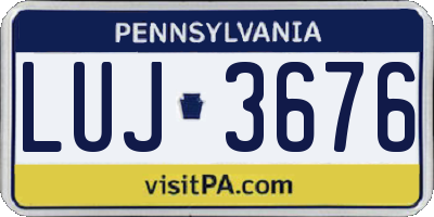 PA license plate LUJ3676