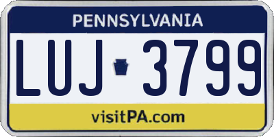 PA license plate LUJ3799