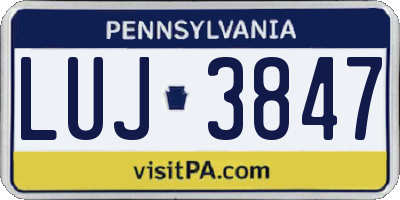 PA license plate LUJ3847