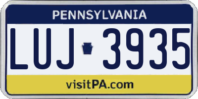 PA license plate LUJ3935