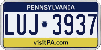 PA license plate LUJ3937