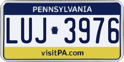 PA license plate LUJ3976