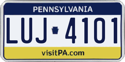 PA license plate LUJ4101