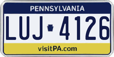PA license plate LUJ4126