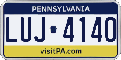 PA license plate LUJ4140