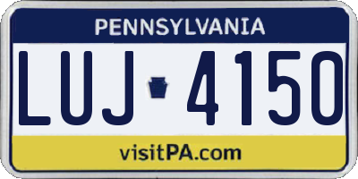 PA license plate LUJ4150