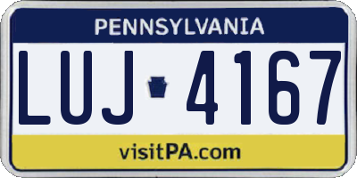 PA license plate LUJ4167