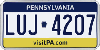 PA license plate LUJ4207