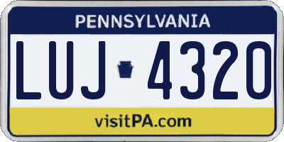 PA license plate LUJ4320