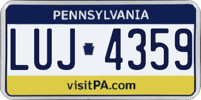 PA license plate LUJ4359
