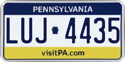 PA license plate LUJ4435