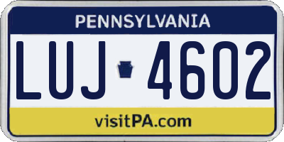 PA license plate LUJ4602