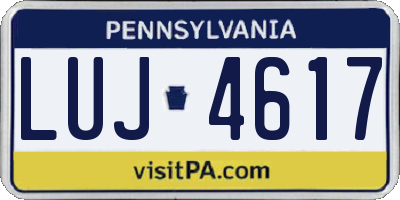 PA license plate LUJ4617