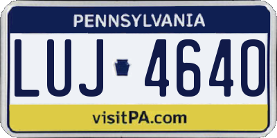 PA license plate LUJ4640
