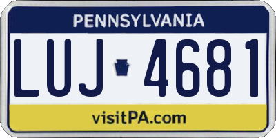 PA license plate LUJ4681