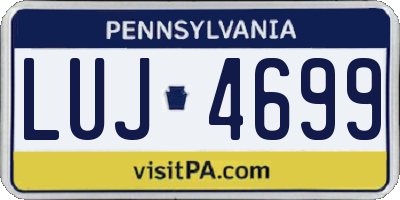 PA license plate LUJ4699