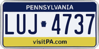 PA license plate LUJ4737