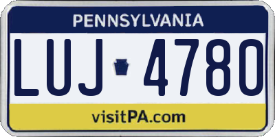 PA license plate LUJ4780