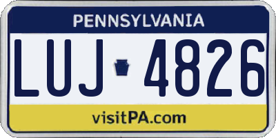 PA license plate LUJ4826