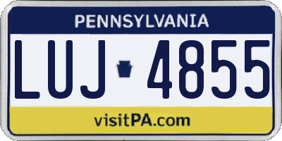 PA license plate LUJ4855