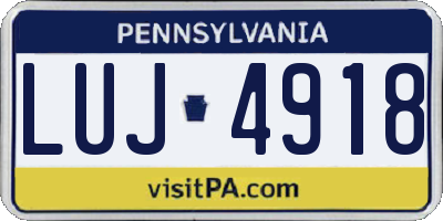 PA license plate LUJ4918